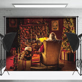 Lofaris Warm Zimmer Kamin Licht Weihnachtsmann Weihnachten Hintergrund